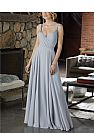 Stunning Beaded Silver Chiffon Bridesmaid Dresses with Straps