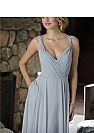 Stunning Beaded Silver Chiffon Bridesmaid Dresses with Straps