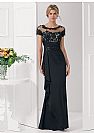 Modest Chiffon Mother of Bride Dress with Jewel Neckline