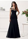 Pleated Chiffon Mother of Bride Dress with Jewel Neckline