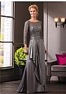 Gray Chiffon Mother of The Bride Groom Dresses