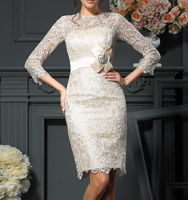 champagne knee length mother of the bride dresses