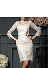 Champagne Lace Mother of The Bride Dresses Knee Length
