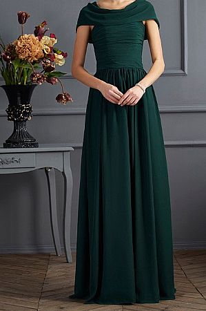 Elegant Long Hunter Green Mother of The Bride Dress