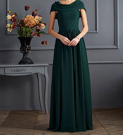 Elegant Long Hunter Green Mother of The Bride Dress