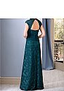 Dark Green Lace Mother of The Bride Dress with Cap Sleeves