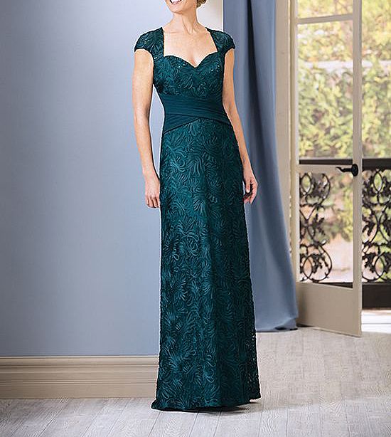 dark green mother of the bride dress