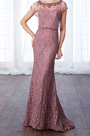 Elegant Purple Lace Mother of The Bride Dresses with Beads