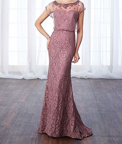 Elegant Purple Lace Mother of The Bride Dresses with Beads