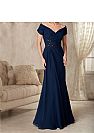 Navy Blue Chiffon Mother of The Bride Dresses