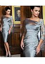 Knee Length Ruched Mother Of The Bride Dresses with Applique