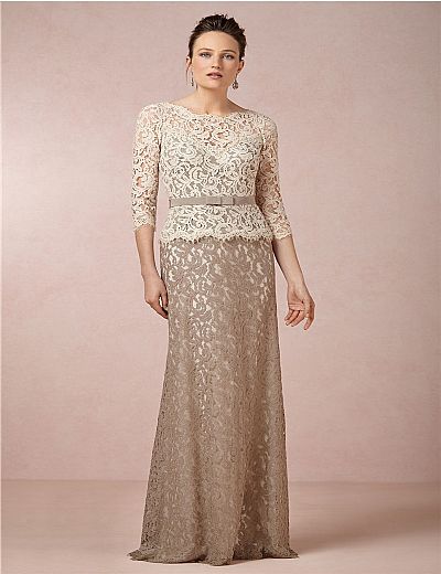 Champagne and Ivory Lace Mother of The Bride Dresses