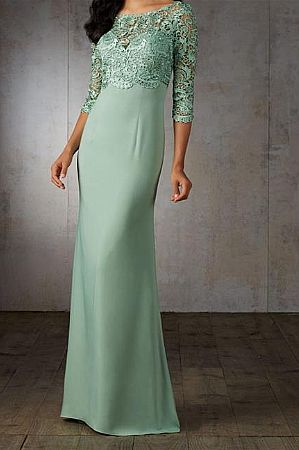 Elegant Mint Green Applique Mother of The Bride Dress