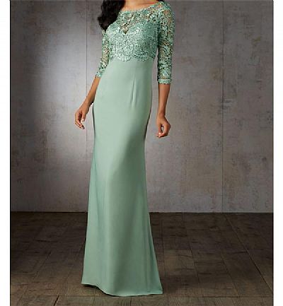 Elegant Mint Green Applique Mother of The Bride Dress