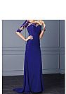 Half Sleeves Blue Applique Mother of Bride Dresses