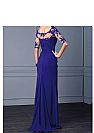 Half Sleeves Blue Applique Mother of Bride Dresses