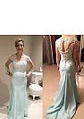 Mint Satin Mother of the Bride Dresses Wedding Guest Gowns