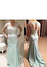 Mint Satin Mother of the Bride Dresses Wedding Guest Gowns