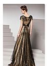 Gold and Black Tulle Mother of The Bride Dress with Beadings and Sequins