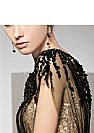 Gold and Black Tulle Mother of The Bride Dress with Beadings and Sequins