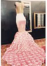 Stunning Pink Illusion Prom Dress with Flower Skirt