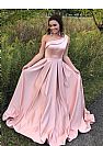 Elegant One Shoulder Pleated Pink Prom Dress