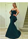 Strapless Dark Green Evening Dresses with Peplum