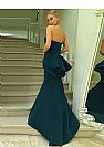 Strapless Dark Green Evening Dresses with Peplum