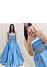 Two Pieces Blue Formal Evening Dresses