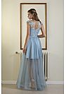 See Through Blue Tulle Evening Dresses