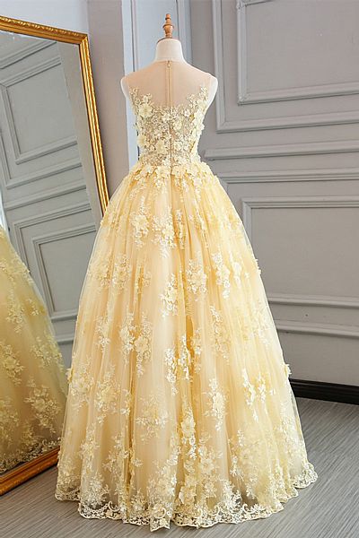 Sweetheart Floral Appliqued Prom Dresses with Pearls