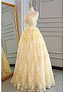 Sweetheart Floral Appliqued Prom Dresses with Pearls