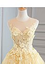 Sweetheart Floral Appliqued Prom Dresses with Pearls