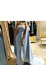 Sky Blue Evening Dresses with Cape Pageant Gowns