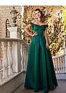 Off Shoulder Green Beading Pleated Evening Dresses