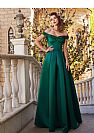 Off Shoulder Green Beading Pleated Evening Dresses