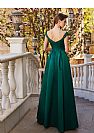 Off Shoulder Green Beading Pleated Evening Dresses