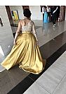 2018 Gold One Shoulder Prom Gowns Side Split