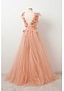 Pink Tulle Graduation Dress with Flower Prom Evening Dress