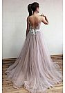 Gorgeous Side Split Tulle Prom Dress with Plunging Neckline