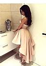 Pretty Pink and White Hi Low Draped Homecoming Dress