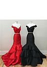 Two Pieces Tiered Prom Evening Dress Off the Shoulder