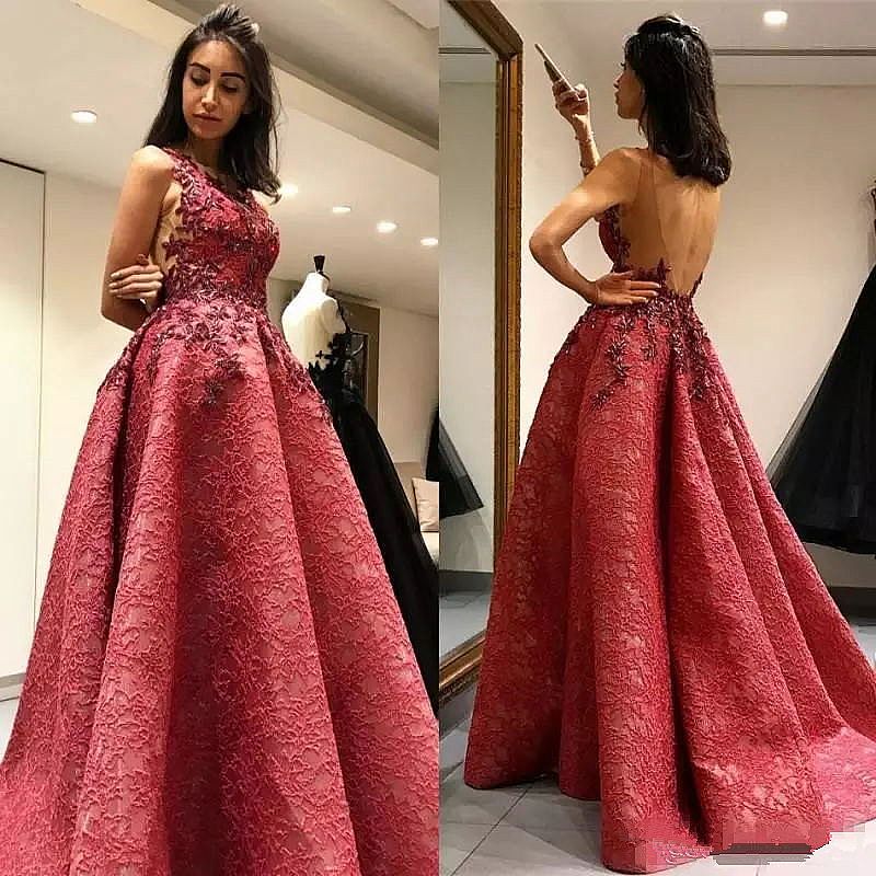 Stunning Red Pleated Ball Gown Prom Dress