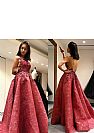 Stunning Red Pleated Ball Gown Prom Dress