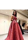 Stunning Red Pleated Ball Gown Prom Dress