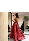 Stunning Red Pleated Ball Gown Prom Dress