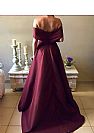 Dark Red A-line Prom Evening Dress Off the Shoulder