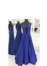 Gorgeous Double V-Neck Prom Dresses Pleated with Pockets