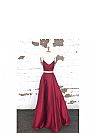 Two Pieces Burgundy Evening Dresses with Straps