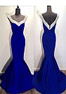 Royal Blue Beading Mermaid Evening Dresses